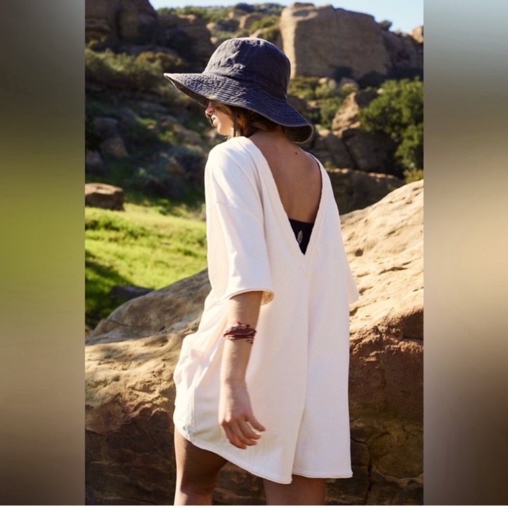 NWT FREE PEOPLE MOVEMENT HOT SHOT TEE ROMPER IN IVORY